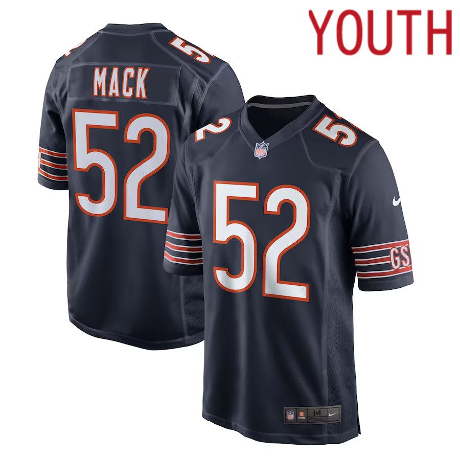 Youth Chicago Bears #52 Khalil Mack Nike Navy Game NFL Jersey->youth nfl jersey->Youth Jersey